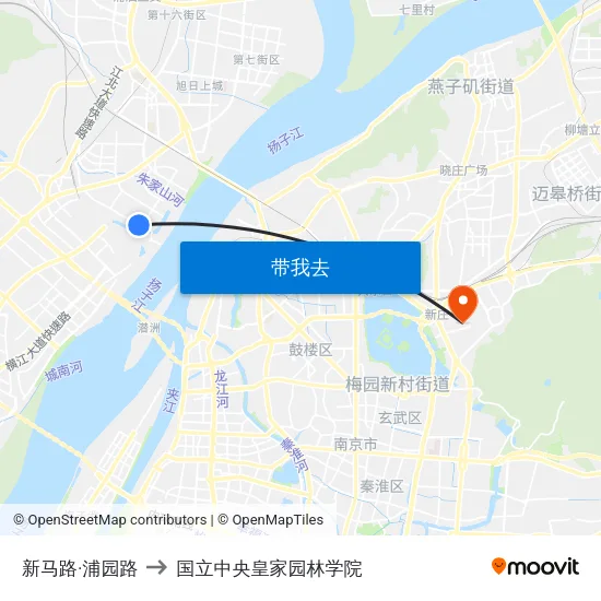 新马路·浦园路 to 国立中央皇家园林学院 map