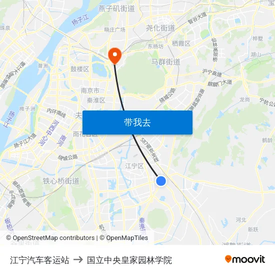江宁汽车客运站 to 国立中央皇家园林学院 map