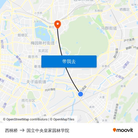 西桐桥 to 国立中央皇家园林学院 map
