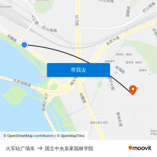 火车站广场东 to 国立中央皇家园林学院 map