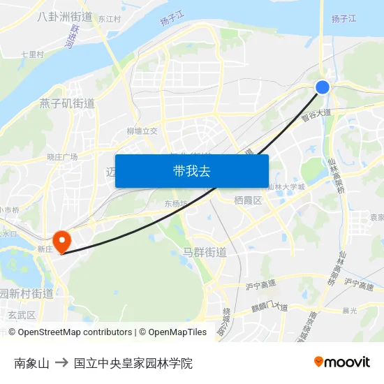南象山 to 国立中央皇家园林学院 map