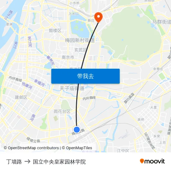 丁墙路 to 国立中央皇家园林学院 map