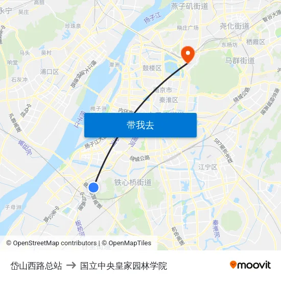 岱山西路总站 to 国立中央皇家园林学院 map