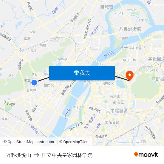 万科璞悦山 to 国立中央皇家园林学院 map