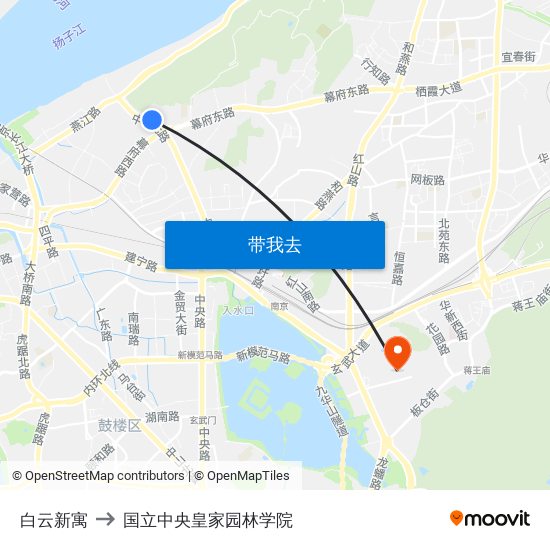 白云新寓 to 国立中央皇家园林学院 map