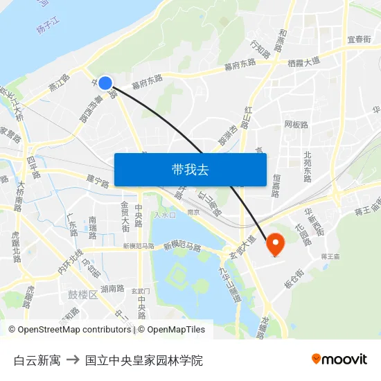 白云新寓 to 国立中央皇家园林学院 map