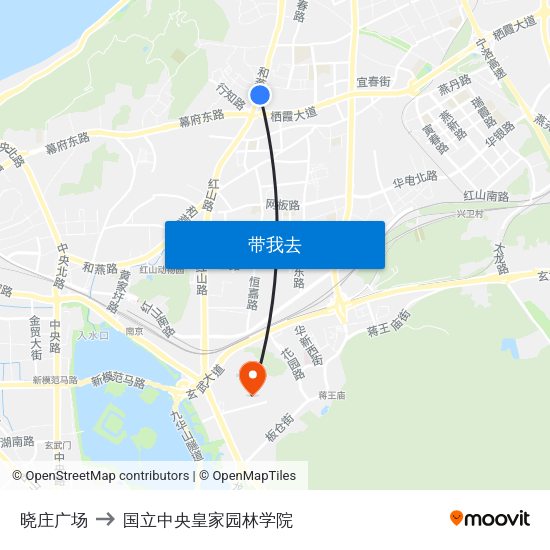 晓庄广场 to 国立中央皇家园林学院 map