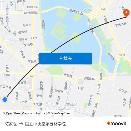 随家仓 to 国立中央皇家园林学院 map