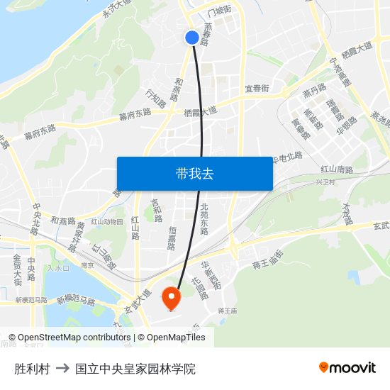 胜利村 to 国立中央皇家园林学院 map