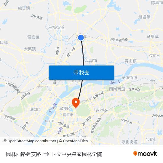 园林西路延安路 to 国立中央皇家园林学院 map
