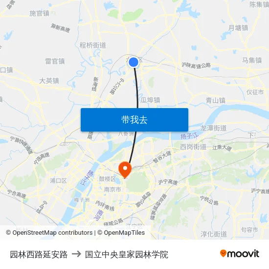 园林西路延安路 to 国立中央皇家园林学院 map