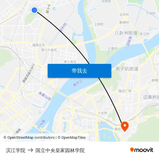 滨江学院 to 国立中央皇家园林学院 map