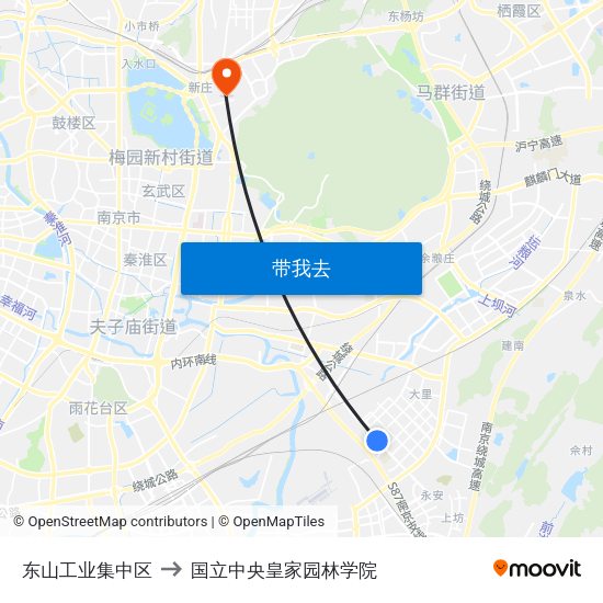 东山工业集中区 to 国立中央皇家园林学院 map