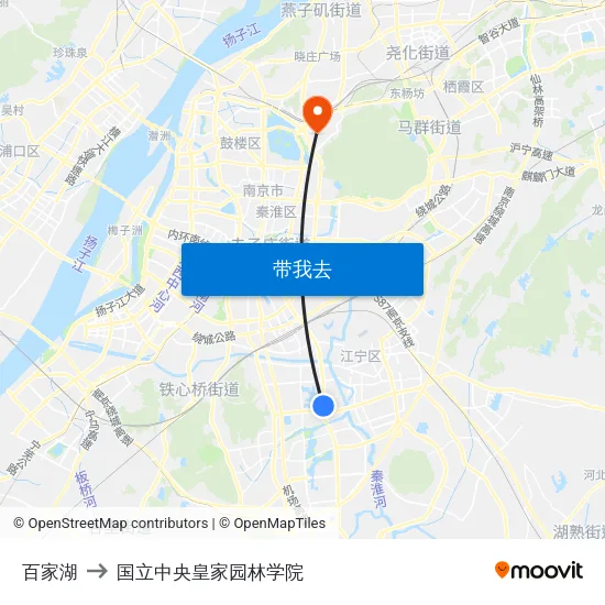 百家湖 to 国立中央皇家园林学院 map