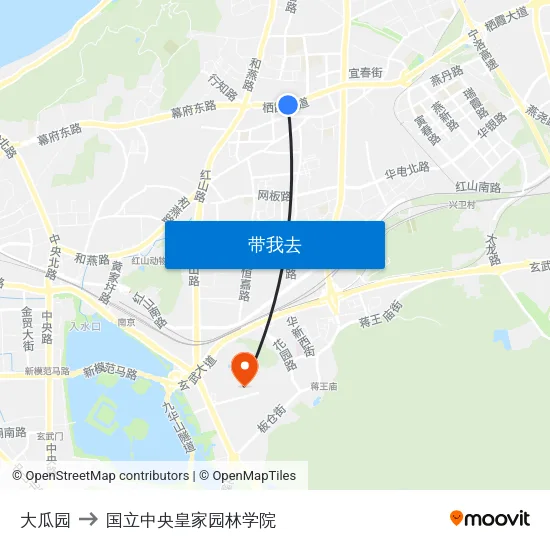 大瓜园 to 国立中央皇家园林学院 map