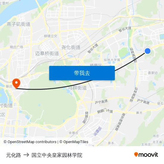 元化路 to 国立中央皇家园林学院 map