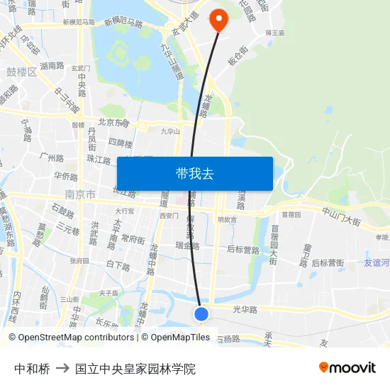 中和桥 to 国立中央皇家园林学院 map