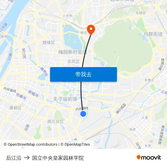 后江沿 to 国立中央皇家园林学院 map