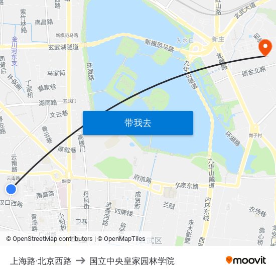 上海路·北京西路 to 国立中央皇家园林学院 map