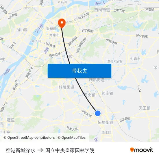 空港新城溧水 to 国立中央皇家园林学院 map