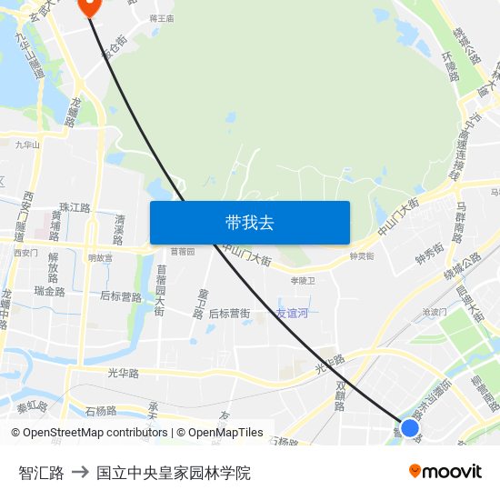 智汇路 to 国立中央皇家园林学院 map