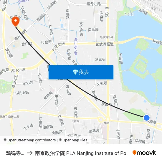 鸡鸣寺路 to 南京政治学院 PLA Nanjing Institute of Politics map