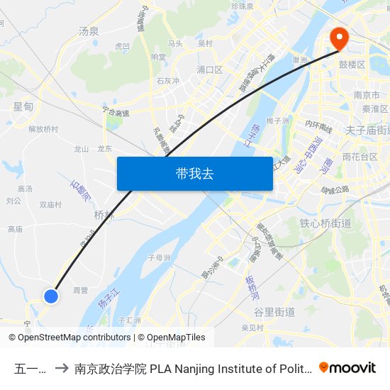 五一村 to 南京政治学院 PLA Nanjing Institute of Politics map