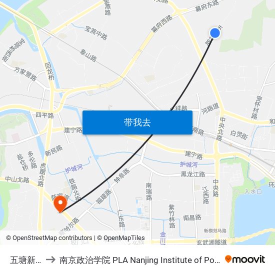 五塘新村 to 南京政治学院 PLA Nanjing Institute of Politics map