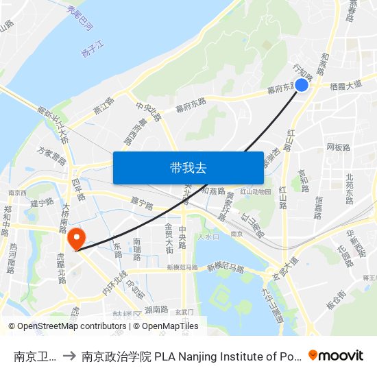 南京卫校 to 南京政治学院 PLA Nanjing Institute of Politics map