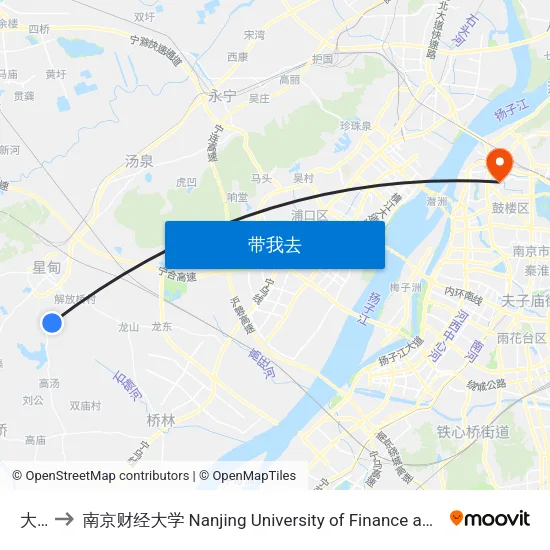 大宣 to 南京财经大学 Nanjing University of Finance and Economics map