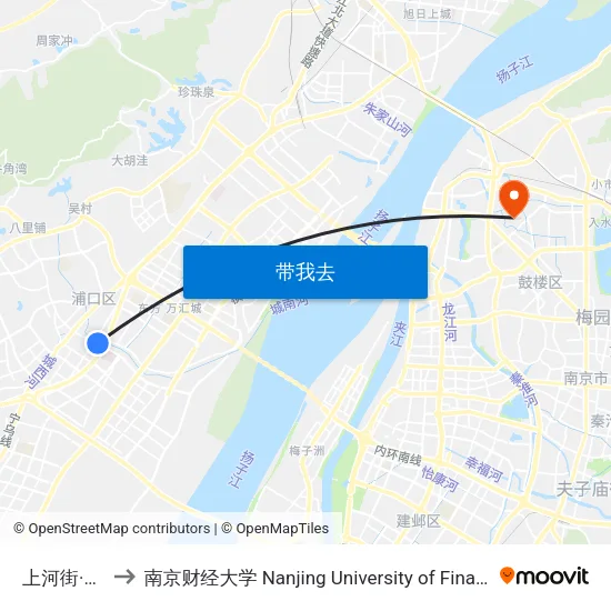 上河街·彩虹桥 to 南京财经大学 Nanjing University of Finance and Economics map