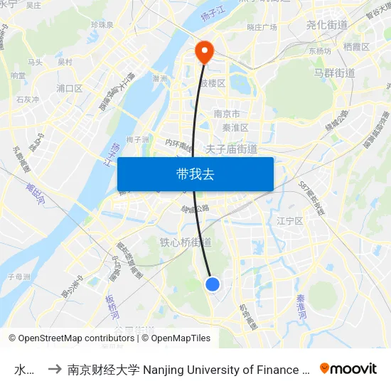 水阁路 to 南京财经大学 Nanjing University of Finance and Economics map