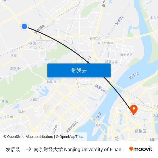 发启装饰城 to 南京财经大学 Nanjing University of Finance and Economics map