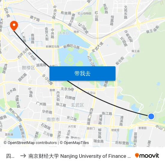四方城 to 南京财经大学 Nanjing University of Finance and Economics map