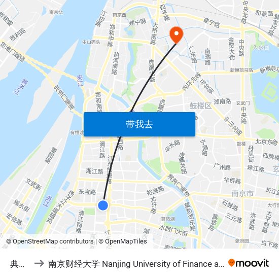 典雅居 to 南京财经大学 Nanjing University of Finance and Economics map