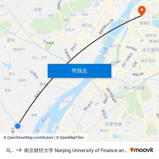 乌江 to 南京财经大学 Nanjing University of Finance and Economics map