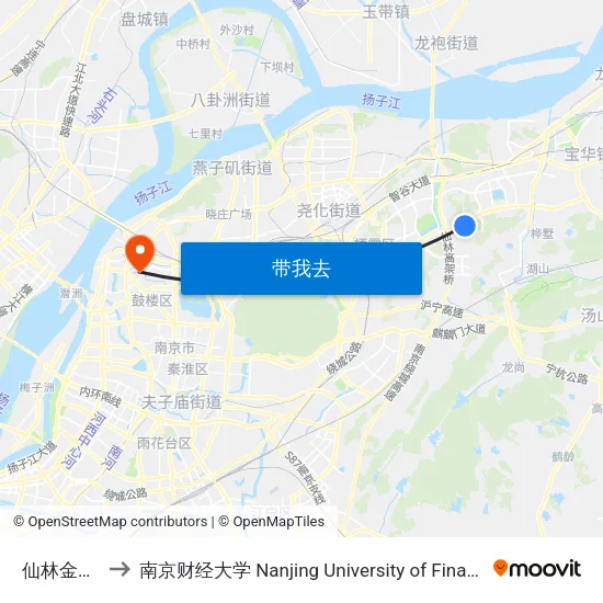 仙林金陵小学 to 南京财经大学 Nanjing University of Finance and Economics map