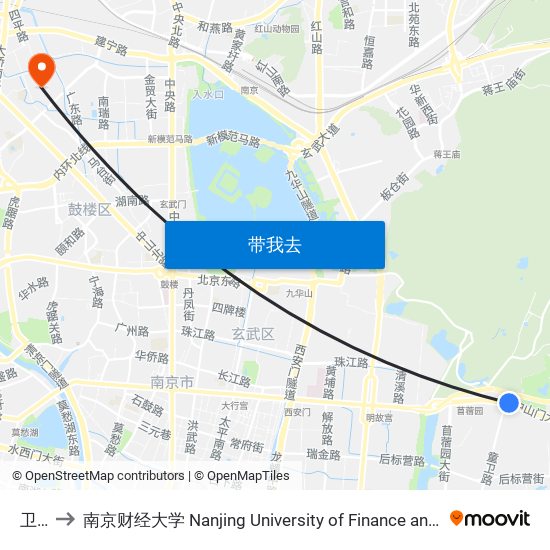 卫岗 to 南京财经大学 Nanjing University of Finance and Economics map