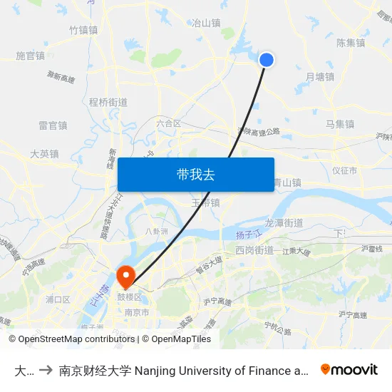 大潘 to 南京财经大学 Nanjing University of Finance and Economics map
