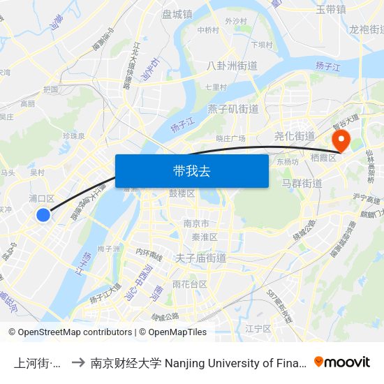 上河街·彩虹桥 to 南京财经大学 Nanjing University of Finance and Economics map
