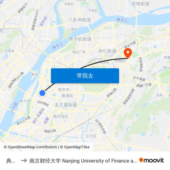 典雅居 to 南京财经大学 Nanjing University of Finance and Economics map