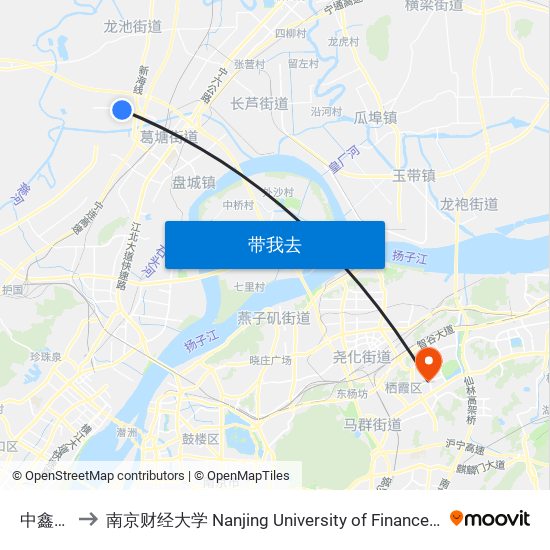 中鑫路西 to 南京财经大学 Nanjing University of Finance and Economics map