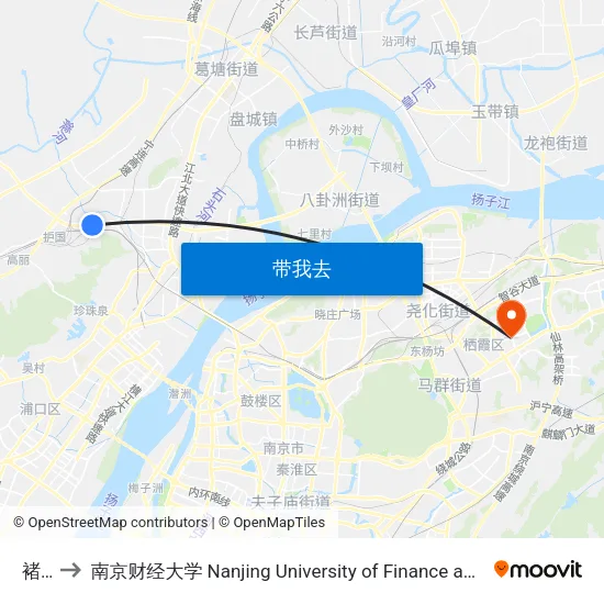 褚营 to 南京财经大学 Nanjing University of Finance and Economics map