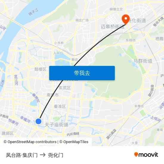 凤台路·集庆门 to 尧化门 map