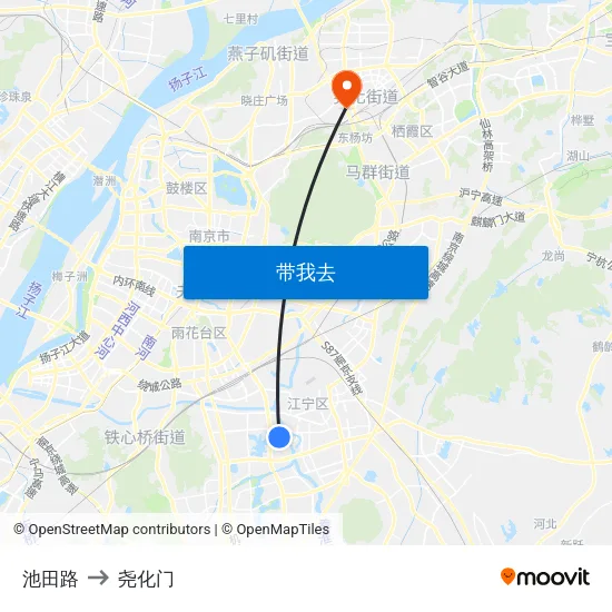 池田路 to 尧化门 map