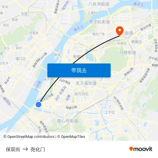 保双街 to 尧化门 map