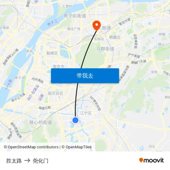 胜太路 to 尧化门 map
