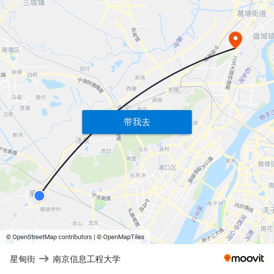 星甸街 to 南京信息工程大学 map