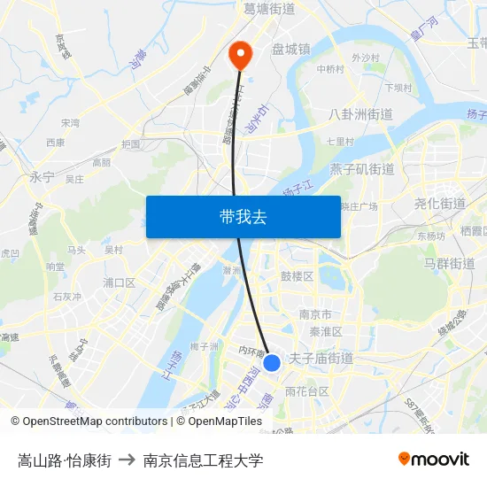嵩山路·怡康街 to 南京信息工程大学 map