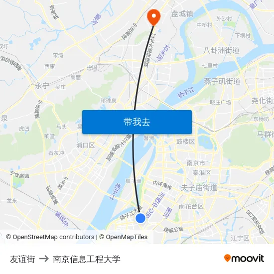 友谊街 to 南京信息工程大学 map